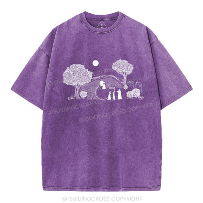 He Is Risen Christian Washed T-Shirt