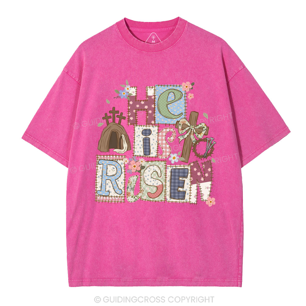 He Is Risen Christian Washed T-Shirt