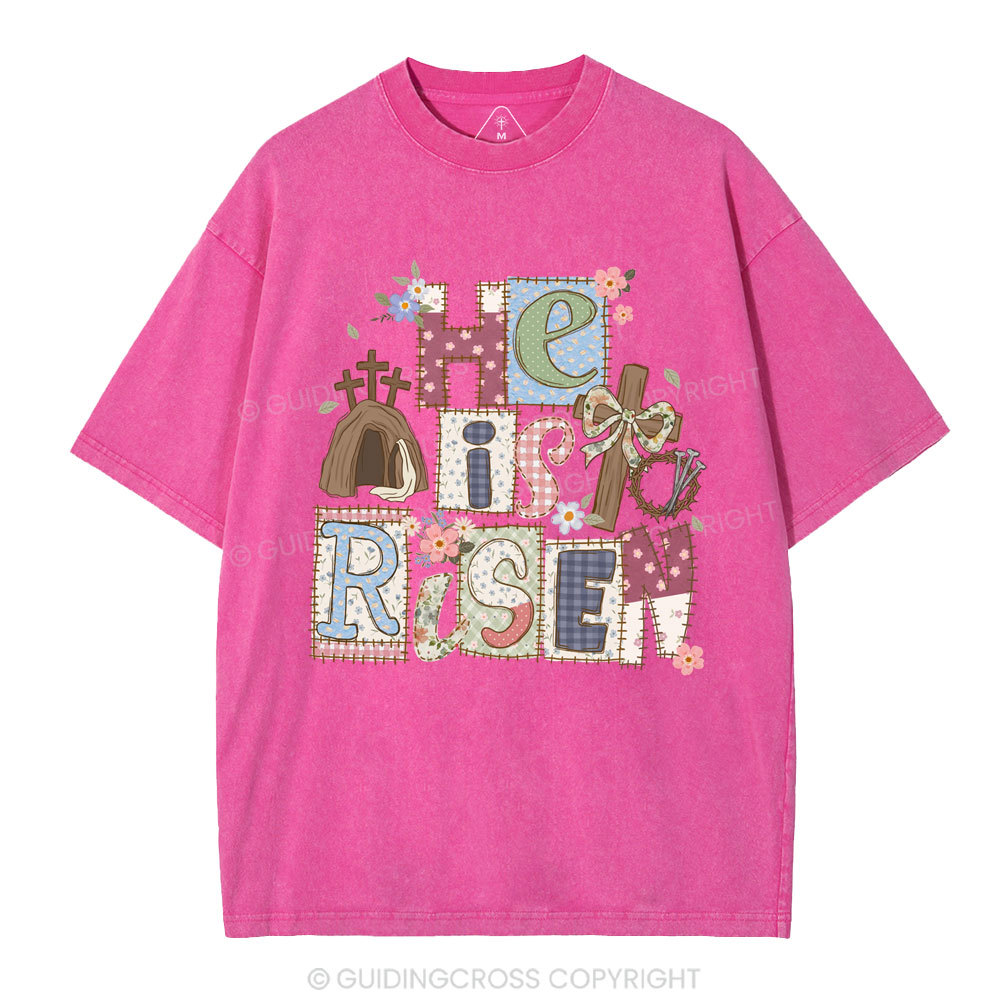 He Is Risen Christian Washed T-Shirt