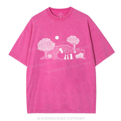 He Is Risen Christian Washed T-Shirt