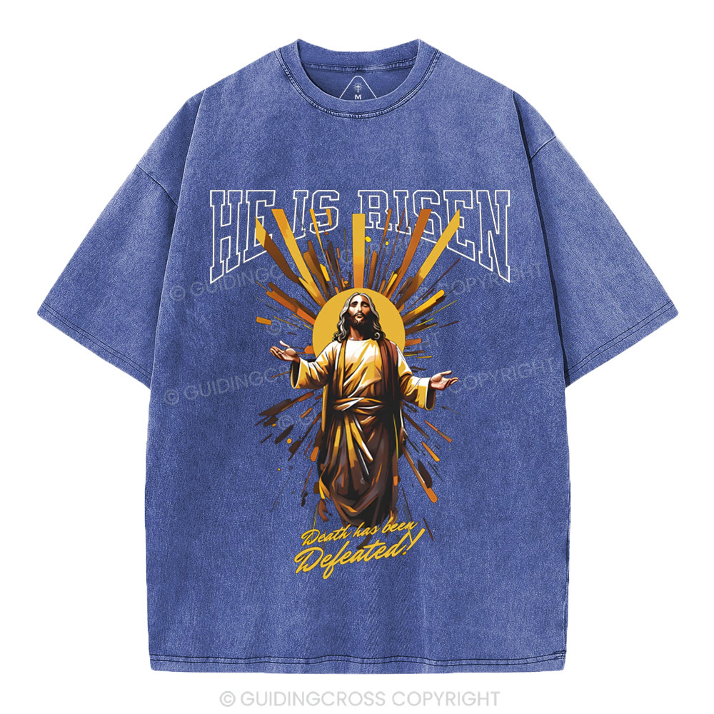 He Is Risen Christian Washed T-Shirt