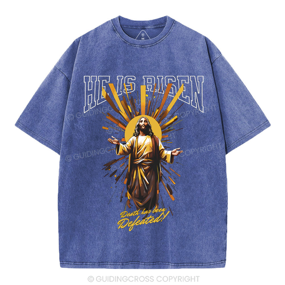 He Is Risen Christian Washed T-Shirt