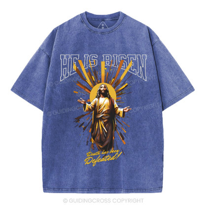He Is Risen Christian Washed T-Shirt