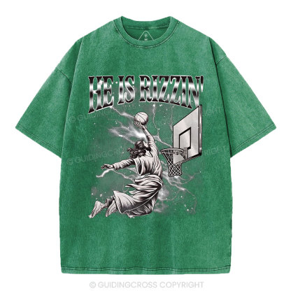 He Is Risen Christian Washed T-Shirt