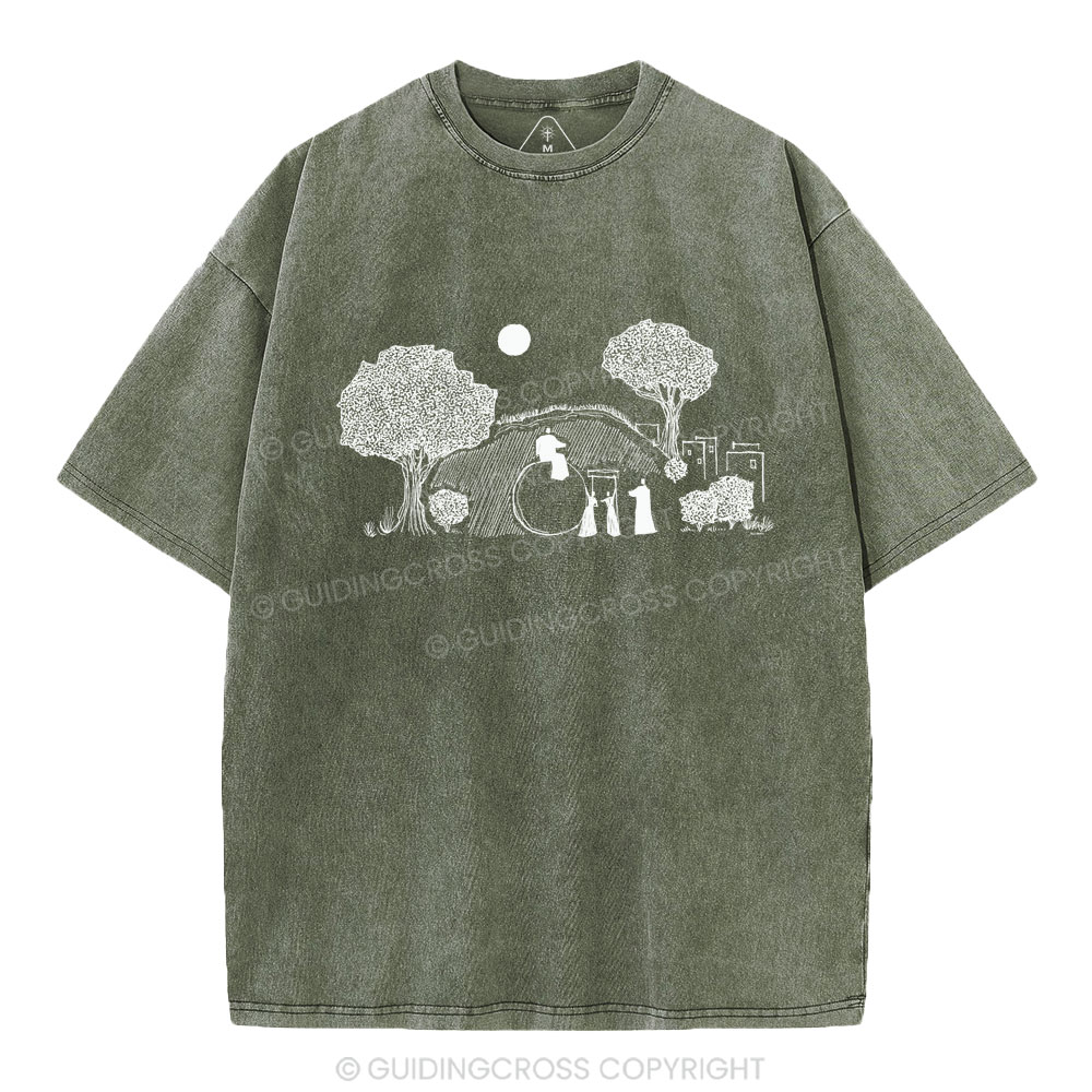 He Is Risen Christian Washed T-Shirt