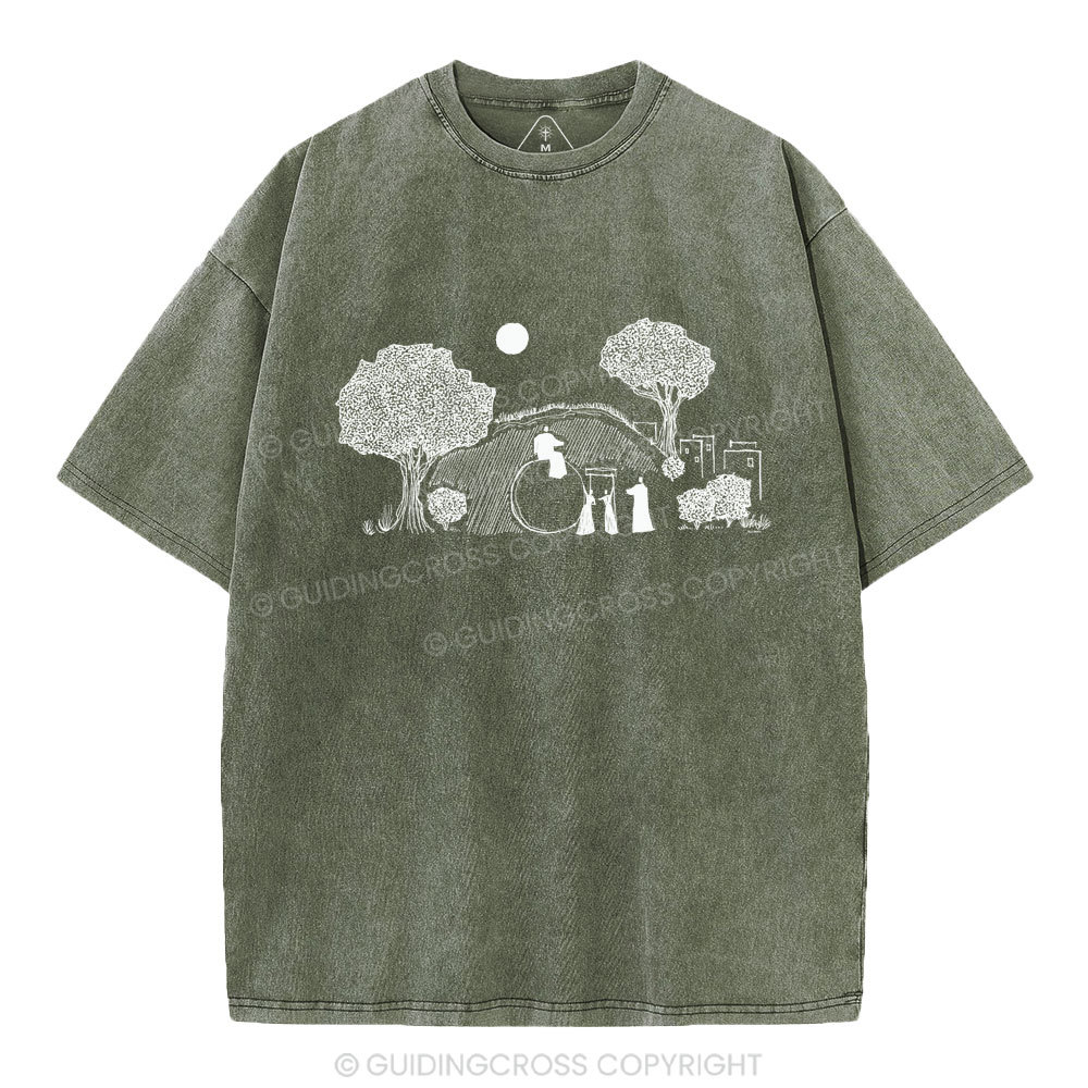 He Is Risen Christian Washed T-Shirt