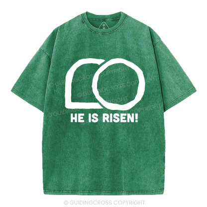 He Is Risen Crhsitian Washed T-Shirt
