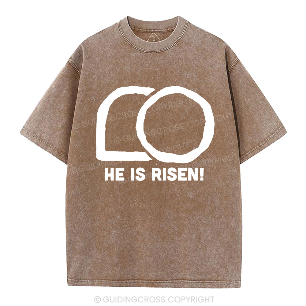 He Is Risen Crhsitian Washed T-Shirt