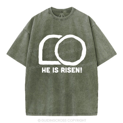 He Is Risen Crhsitian Washed T-Shirt