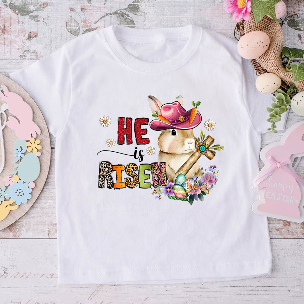 He Is Risen Easter Christian Kid T-Shirt