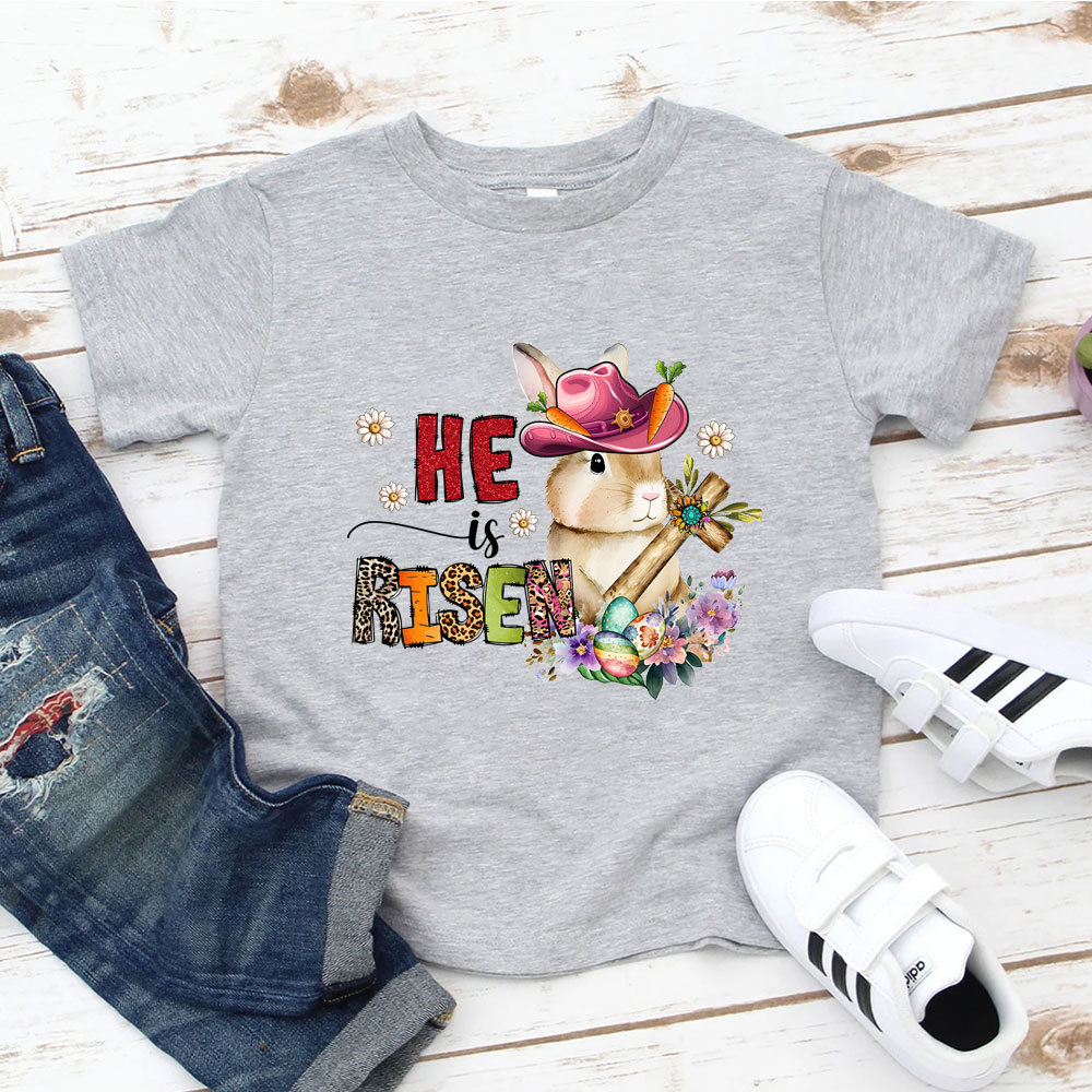 He Is Risen Easter Christian Kid T-Shirt