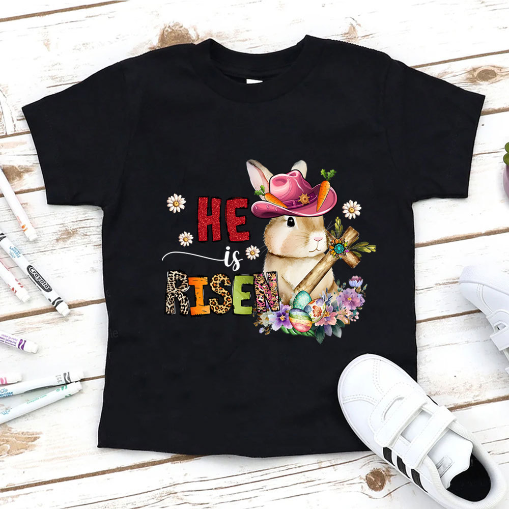 He Is Risen Easter Christian Kid T-Shirt