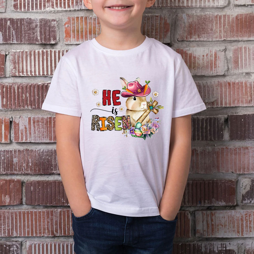He Is Risen Easter Christian Kid T-Shirt