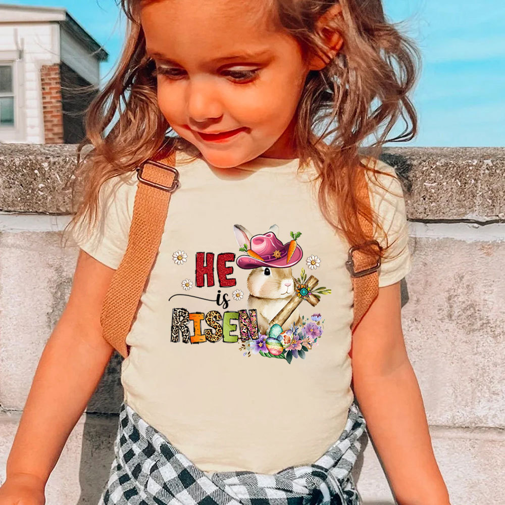He Is Risen Easter Christian Kid T-Shirt