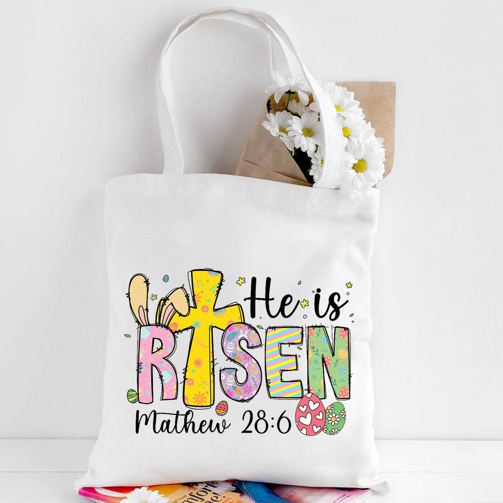 He Is Risen Easter Christian Tote Bag