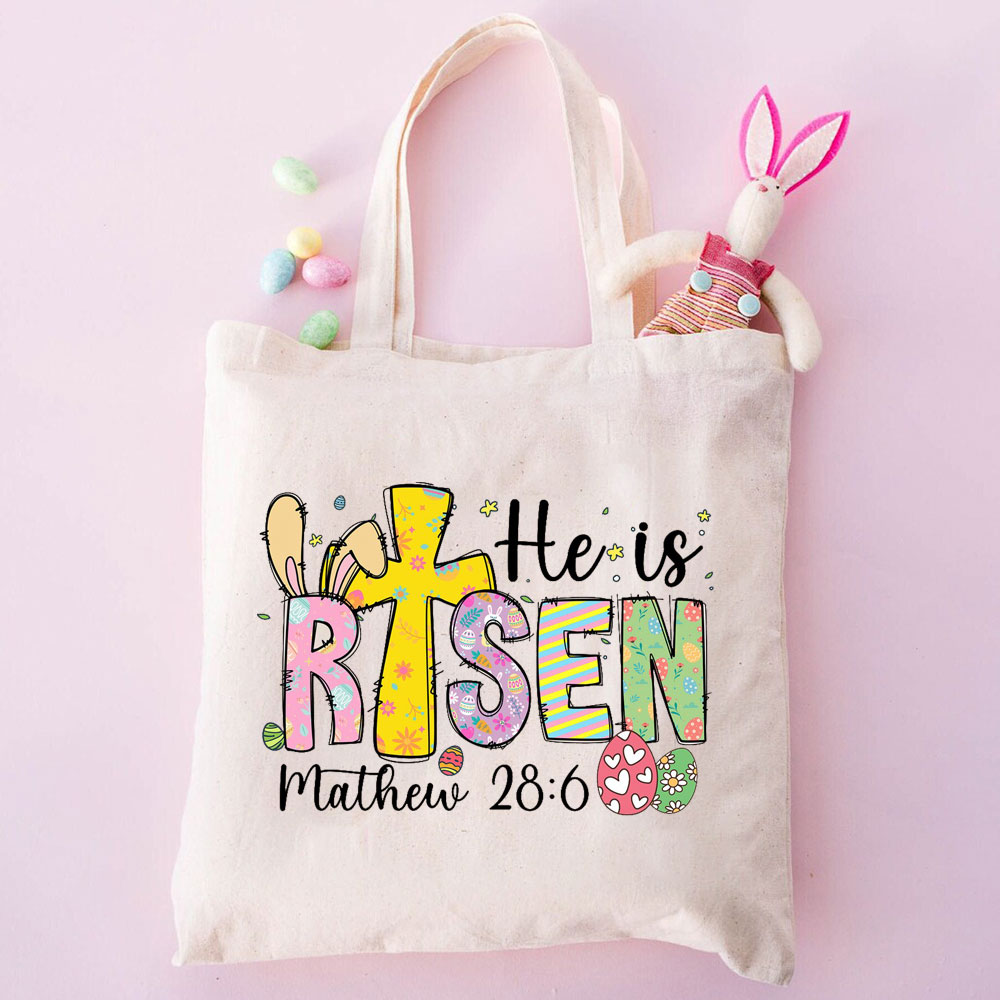 He Is Risen Easter Christian Tote Bag