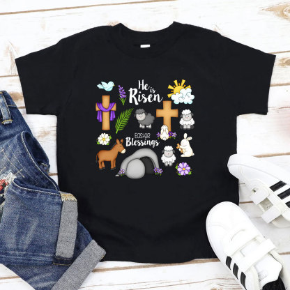 He Is Risen Easter Funny kids T-Shirt