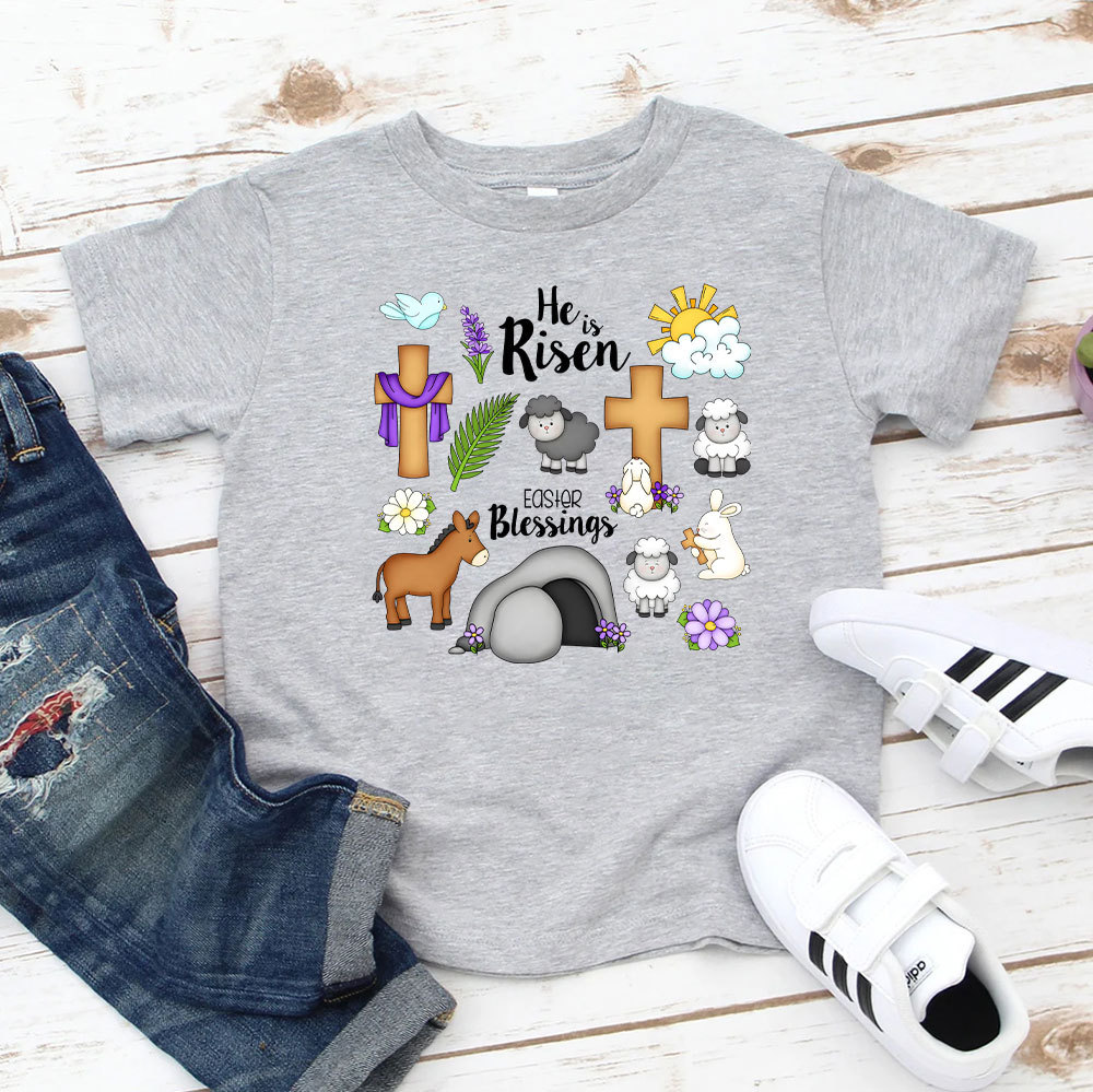 He Is Risen Easter Funny kids T-Shirt