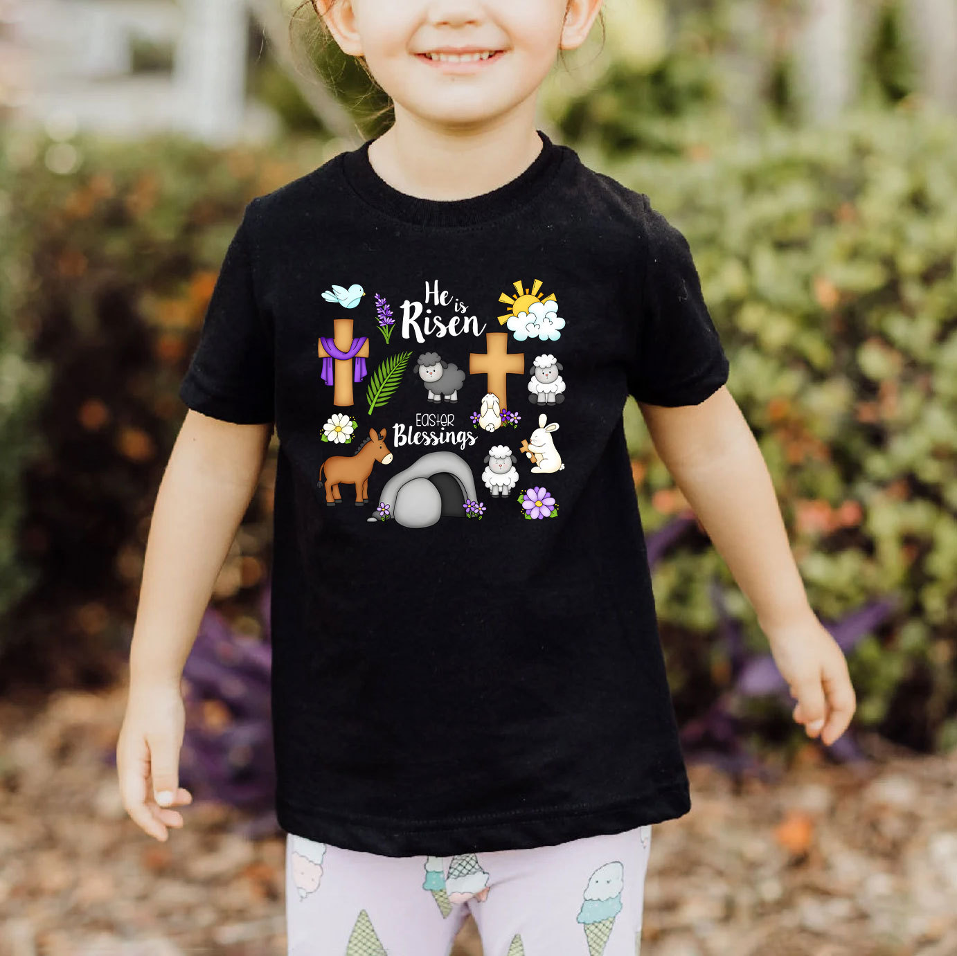 He Is Risen Easter Funny kids T-Shirt