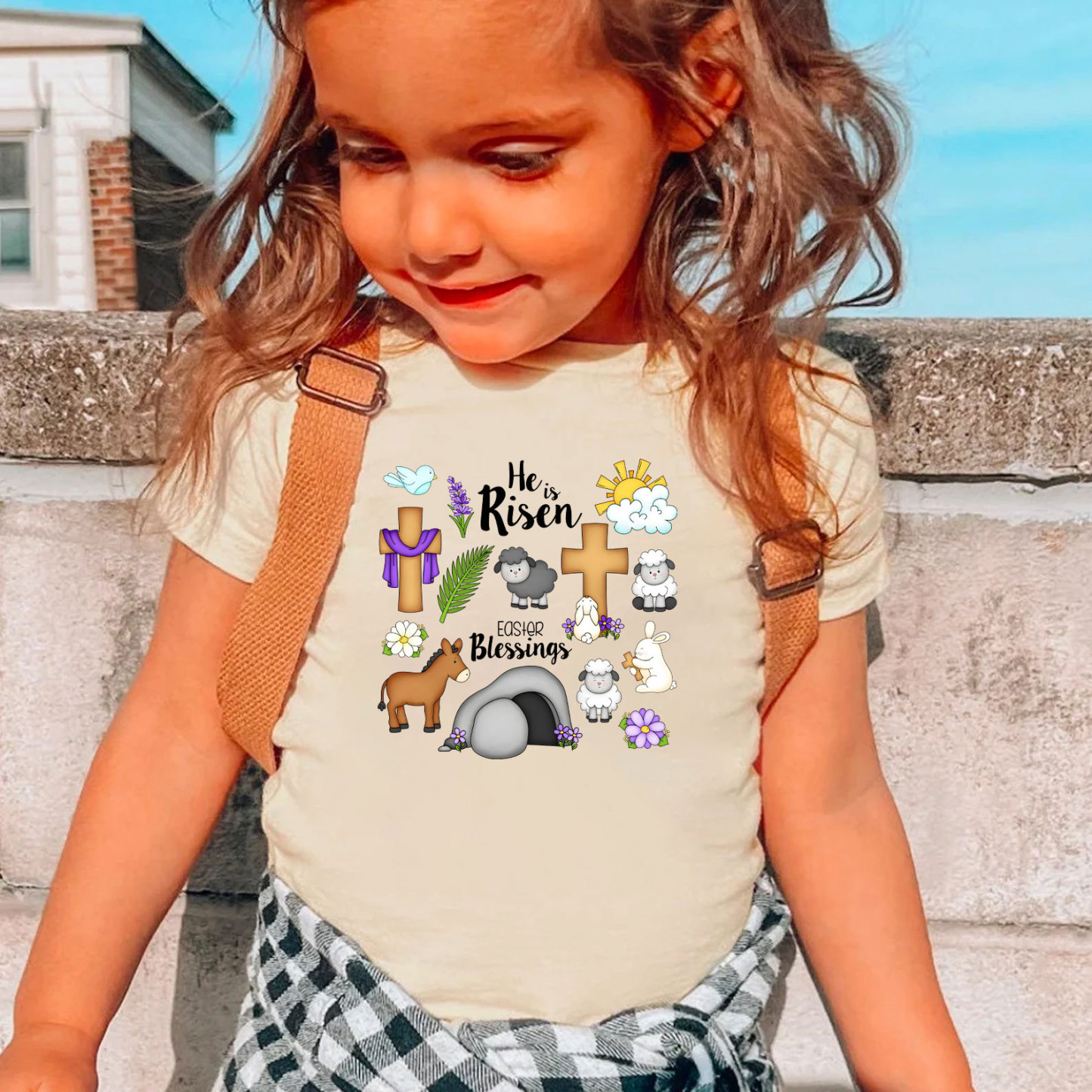 He Is Risen Easter Funny kids T-Shirt