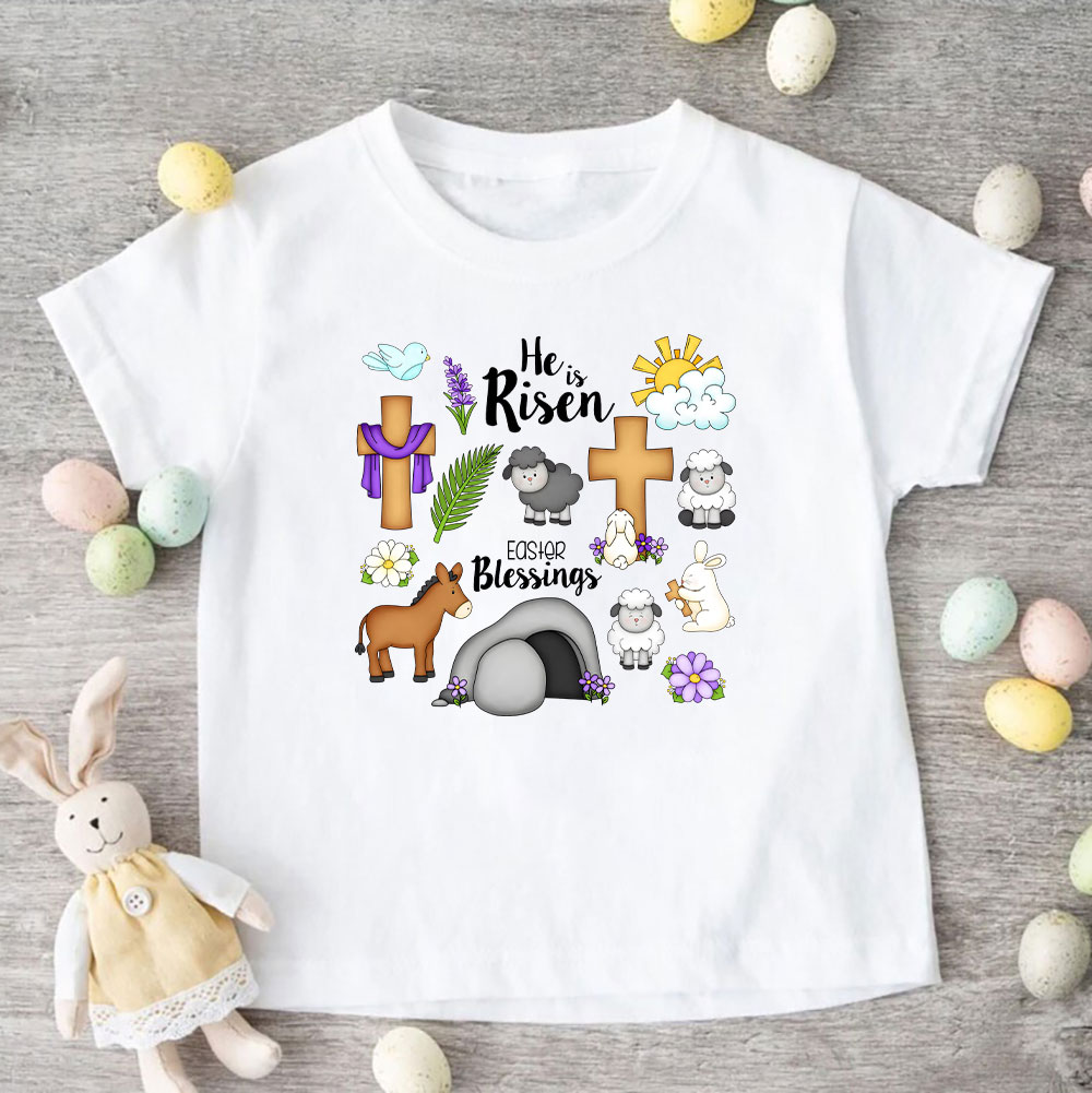He Is Risen Easter Funny kids T-Shirt