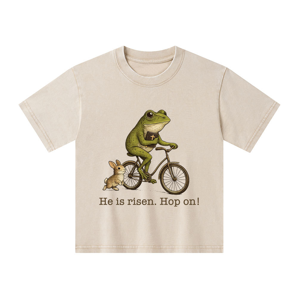 He Is Risen Hop On Christian Washed T-Shirt