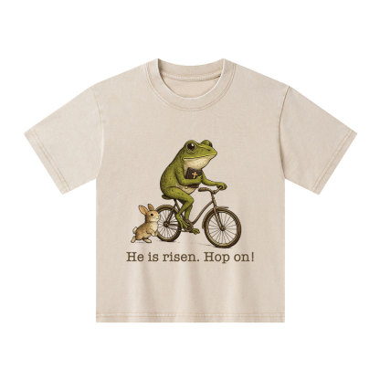 He Is Risen Hop On Christian Washed T-Shirt