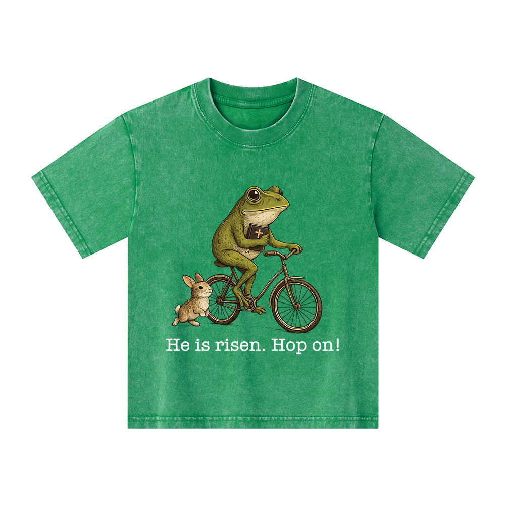 He Is Risen Hop On Christian Washed T-Shirt