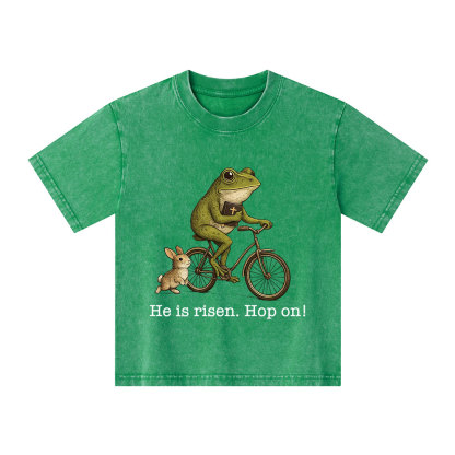 He Is Risen Hop On Christian Washed T-Shirt