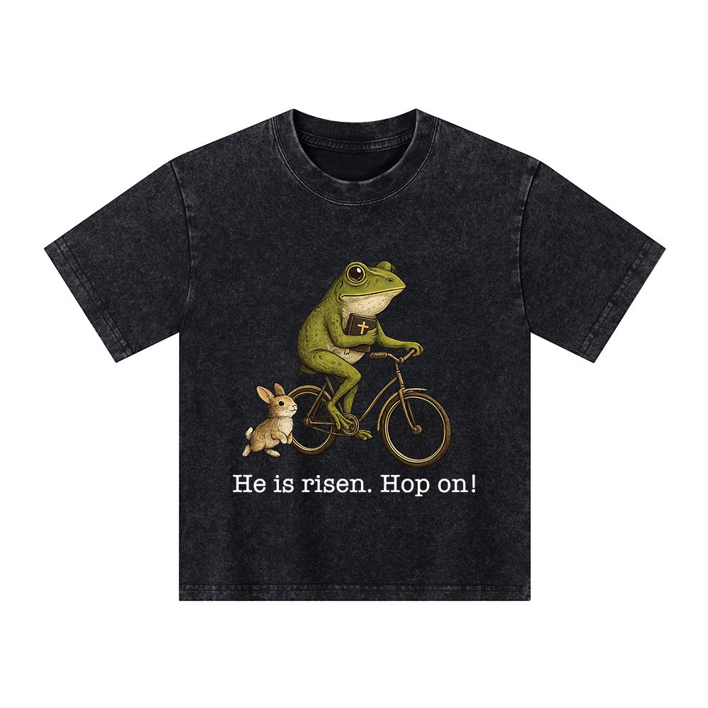 He Is Risen Hop On Christian Washed T-Shirt