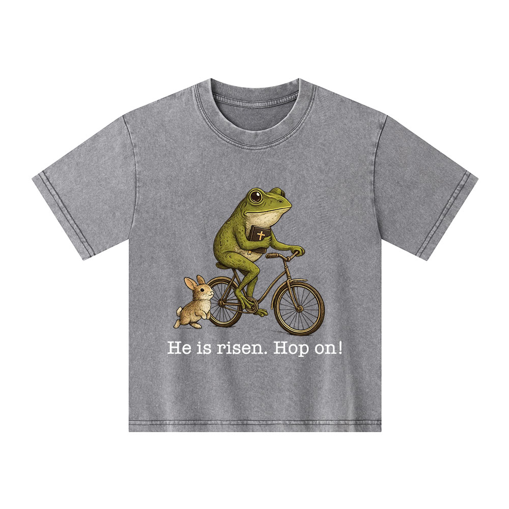 He Is Risen Hop On Christian Washed T-Shirt