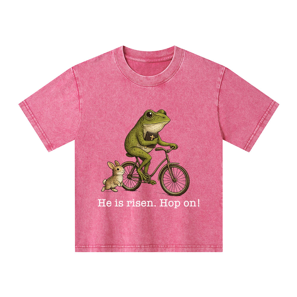He Is Risen Hop On Christian Washed T-Shirt