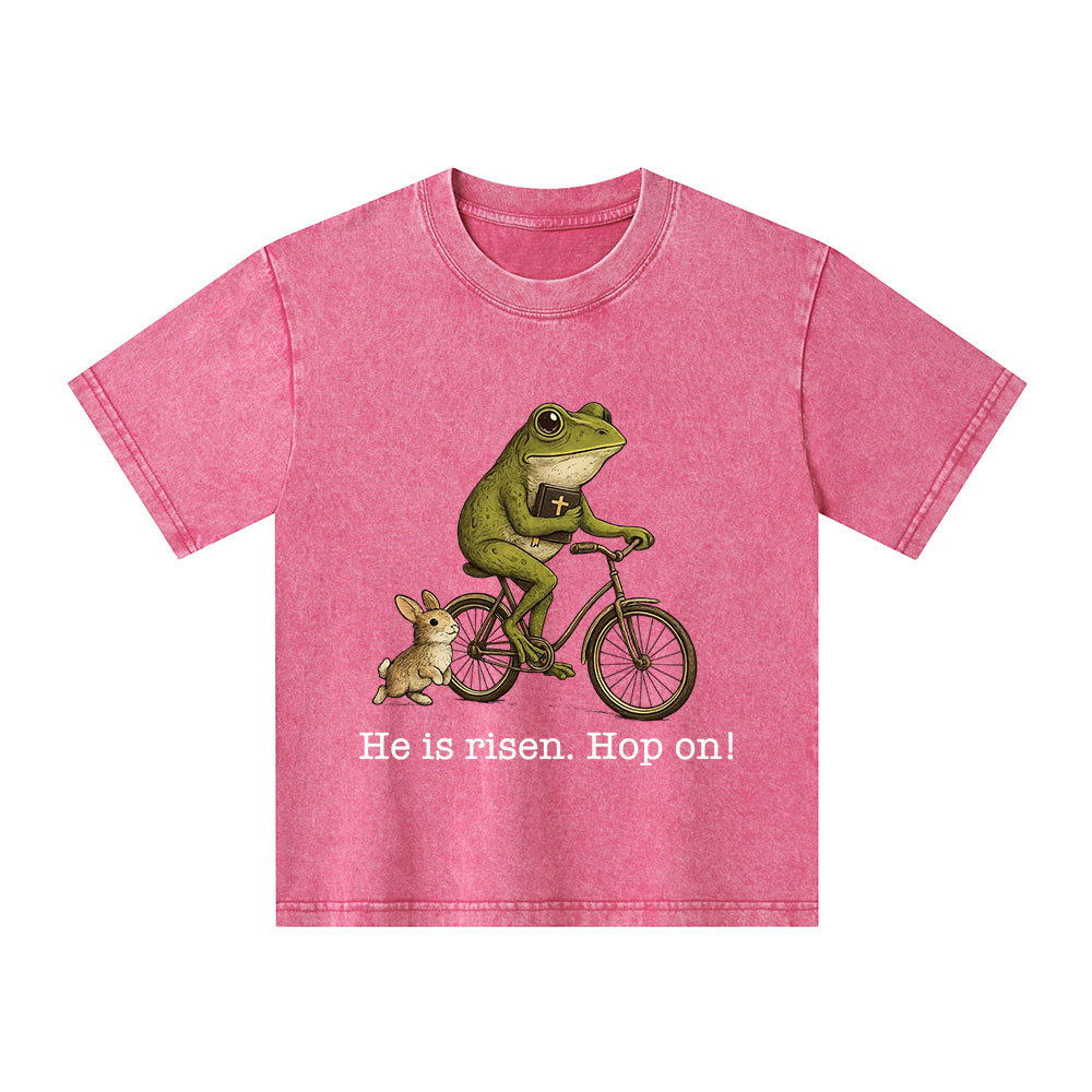 He Is Risen Hop On Christian Washed T-Shirt