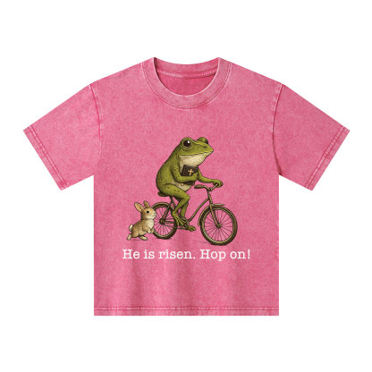 He Is Risen Hop On Christian Washed T-Shirt