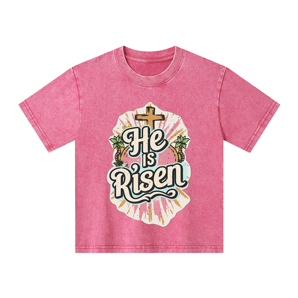 He Is Risen Kid Washed T-Shirt