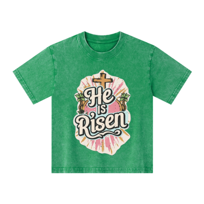 He Is Risen Kid Washed T-Shirt