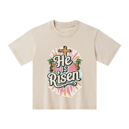 He Is Risen Kid Washed T-Shirt