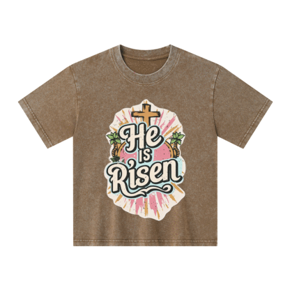 He Is Risen Kid Washed T-Shirt