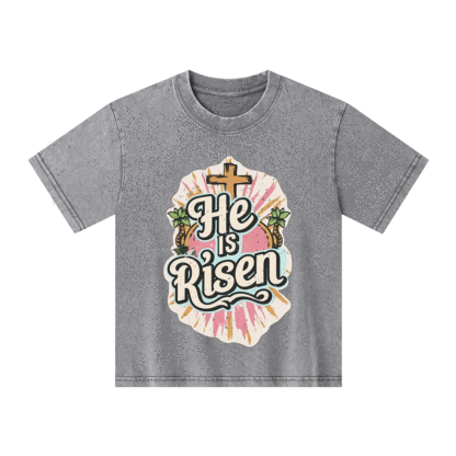 He Is Risen Kid Washed T-Shirt