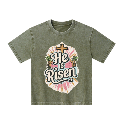 He Is Risen Kid Washed T-Shirt