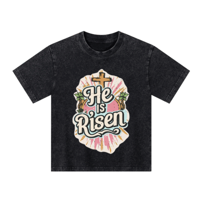 He Is Risen Kid Washed T-Shirt