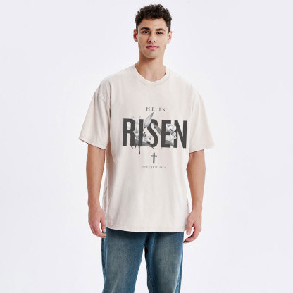 He Is Risen Lilies Christian Washed T-Shirt