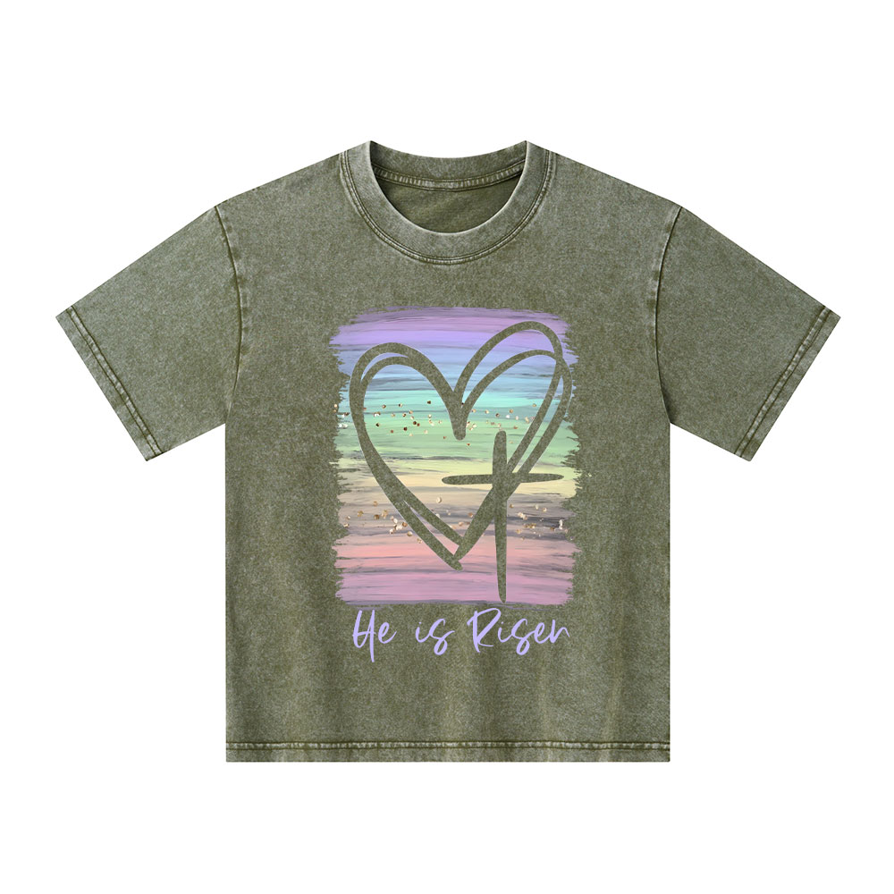 He Is Risen Vintage Kid Washed T-Shirt
