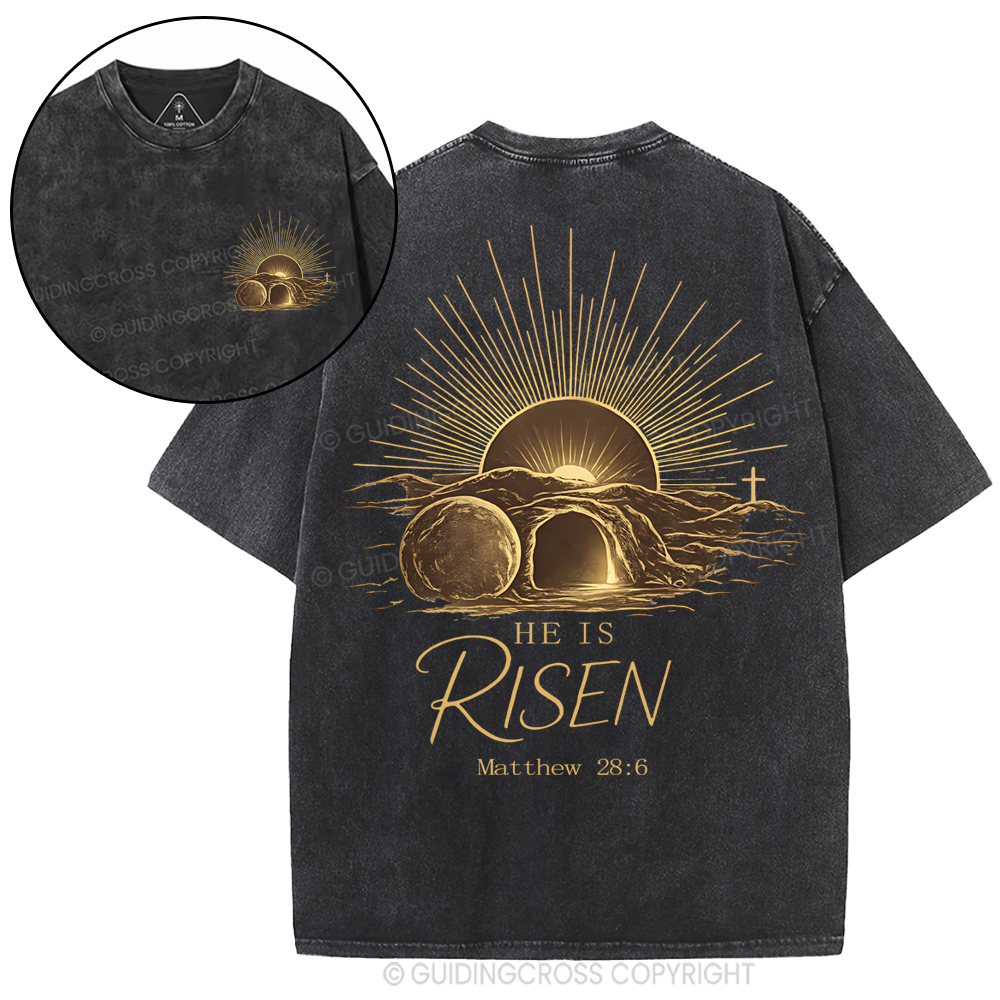 He Is Risen Washed T-Shirt