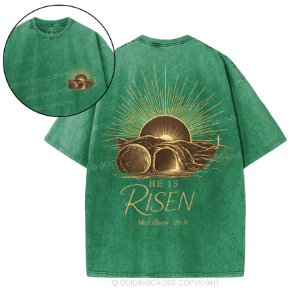 He Is Risen Washed T-Shirt