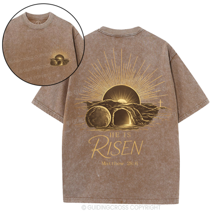 He Is Risen Washed T-Shirt