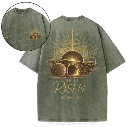 He Is Risen Washed T-Shirt