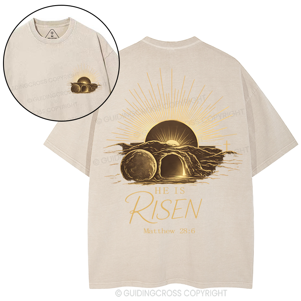 He Is Risen Washed T-Shirt