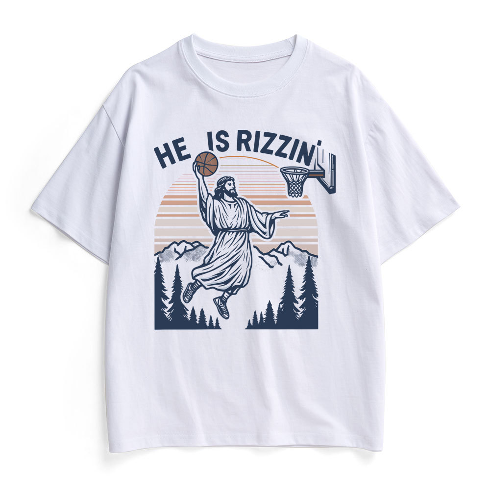 He Is Rizzen Christian Heavy Cotton T-Shirt