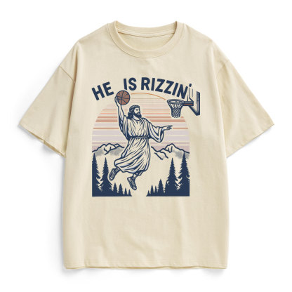 He Is Rizzen Christian Heavy Cotton T-Shirt